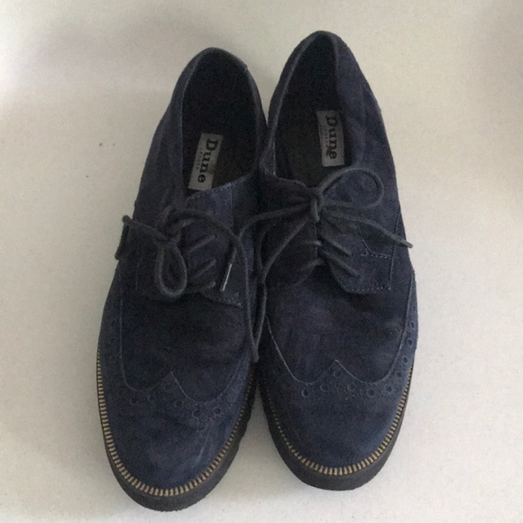 Dune London blue suede oxfords. Super comfortable - Picture 1 of 4